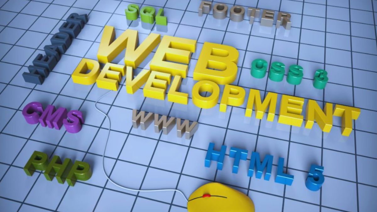 3D illustration representing web development services in Palmetto Bay, showcasing coding and design elements.